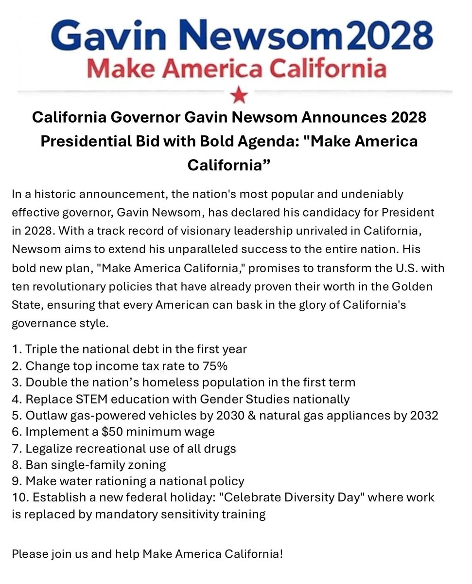 Newsom for President 2028 (Parody)